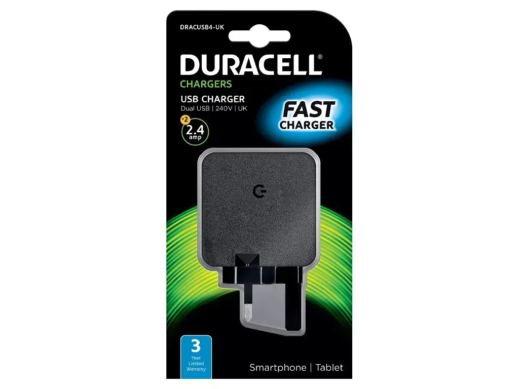 Duracell lādētājs 2x2.4A USB telefonam/tabletei Photo 2