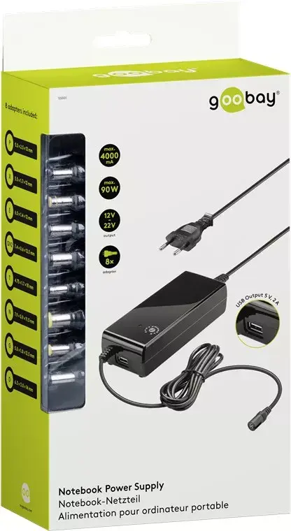 Goobay 90 W portatīvā datora barošanas adapteris Photo 2