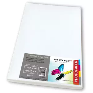 Matēts balts fotopapīrs A3 formātam, 210 g/m2, lāzerdrukai, 100 gab.