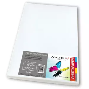 Fotopapīrs matēts, balts, A3, 140g/m2, lāzerpapīrs, 100 gab.