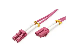 Fibre optic cable VALUE 21.99.8754 OM4 LC–LC, 50 µm multimode, full duplex, 7 m, violet