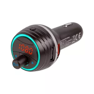 Peiying auto FM raidītājs ar Bluetooth 5.0, MicroSD slotu, 2x USB portiem, LED displeju un auto lādētāju