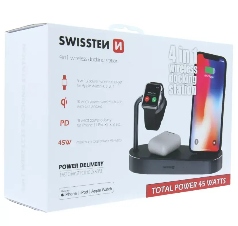 SWISSTEN 4в1 MFi беспроводная док-станция 45W Photo 4