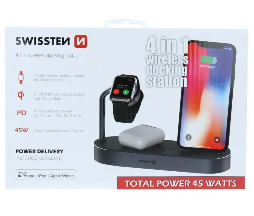 SWISSTEN 4в1 MFi беспроводная док-станция 45W Photo 5