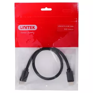 Unitek HDMI kabelis Y-C185M 0,5 m, melns, HDMI uz HDMI, digitālais video/audio