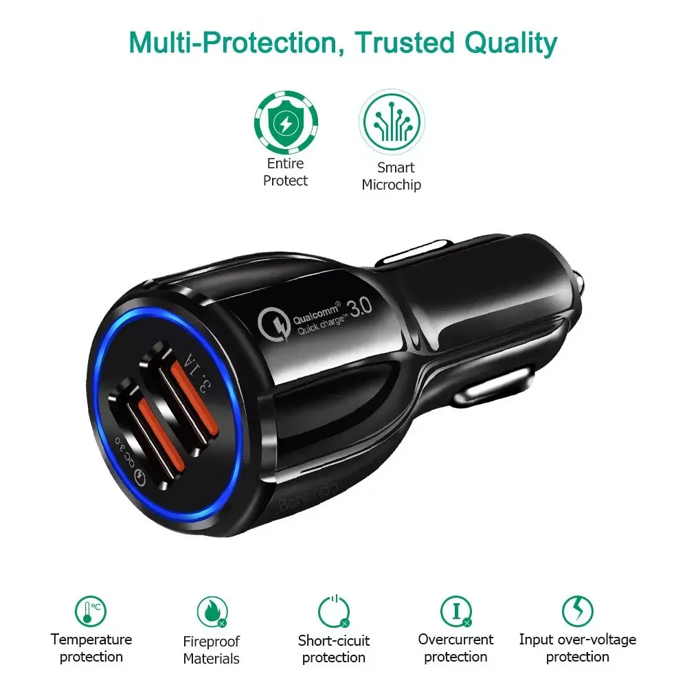 Car charger MACLEAN MCE478B — 2× USB QC3.0 Photo 2