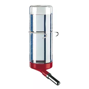 Поилка FERPLAST L182 Drinky Medium — 0,3 л красно-прозрачная, 80×50 мм