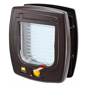 Pet door FERPLAST Swing 5 — plastic flap brown, 225×96×252 mm