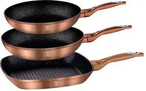 Cookware set berlinger haus BH/1279NF — frying pans 20/24/28 cm, Metallic Line Rose Gold Edition