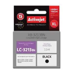 Saderīgs tinti kasetne ActiveJet AB-3213BN priekš Brother LC3213BK, melna, 11 ml, standarta ietilpība