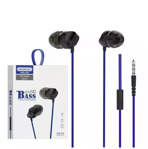 Somostel SMS-CS04 Wired In-Ear Headphones - Blue Photo 7