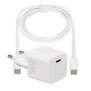 Indoor USB-C Fast Charger IBOX C-38CW, 30W, USB Power Delivery 3.0, 12V input, White