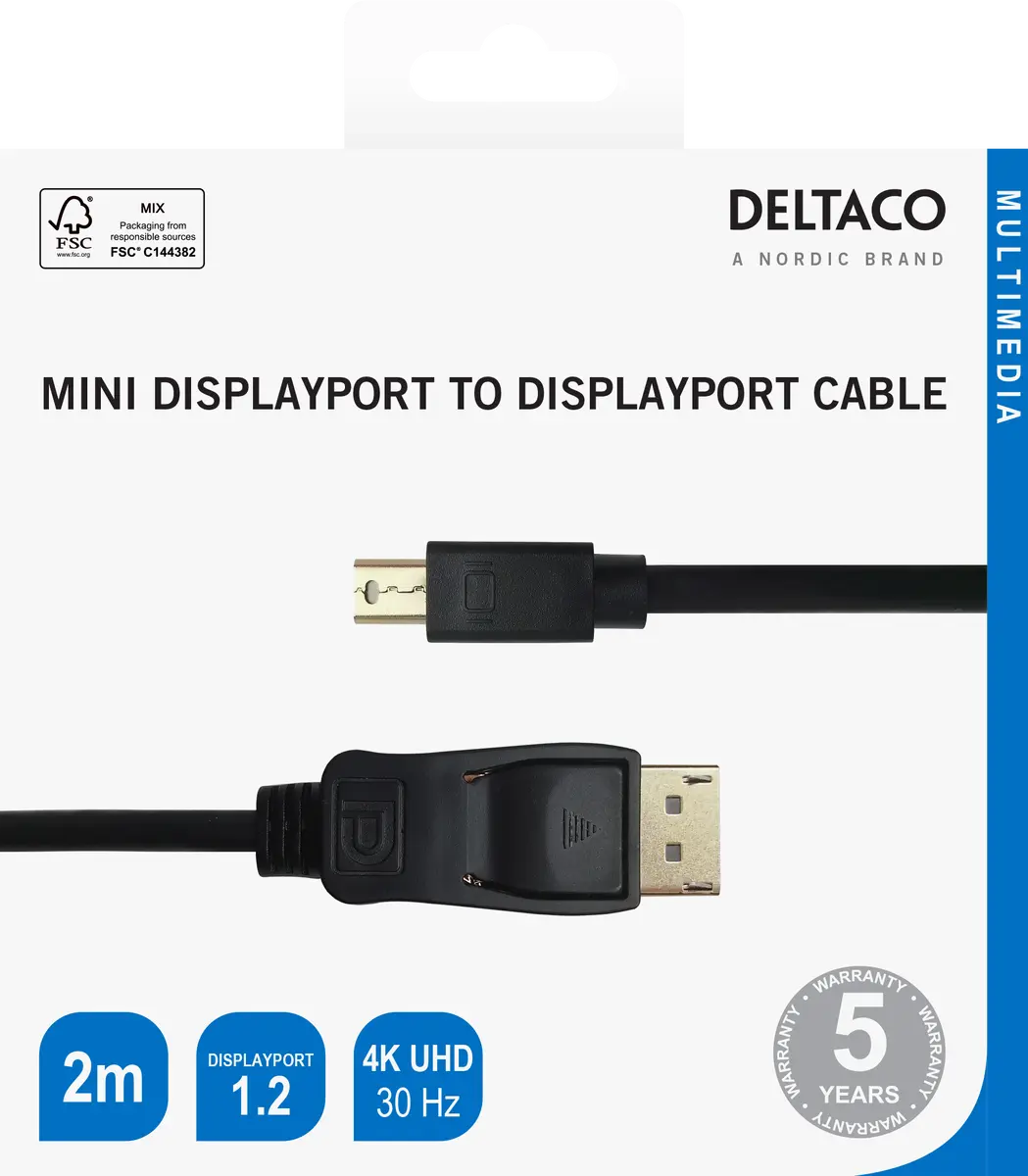 DELTACO DP-1121-K кабель DisplayPort–miniDP Photo 3
