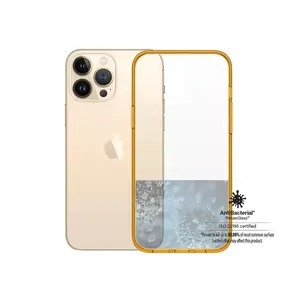 Aizsargvāks ClearCaseColor PanzerGlass priekš iPhone 13 Pro Max 6.7" — PET un rūdīts stikls, oranžs