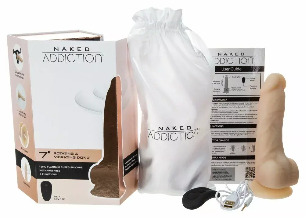 Силиконовый вибратор Naked Addiction 17,8 см вращающийся Photo 10
