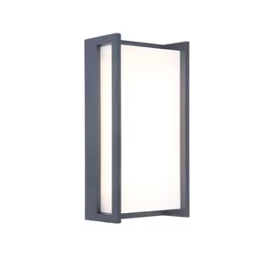 Lutec QUBO LED Outdoor Wall Light, 17.3W, 3000K, Aluminium and Polycarbonate, Grey