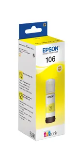 Чернильный флакон Epson 106 EcoTank оригинальный желтый для струйной печати