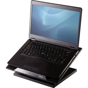 Fellowes Designer Suites Laptop Stand Black Plastic with Adjustable Height 88 - 184 mm and Tilt Angle 0 - 30°