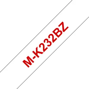 Brother M-K232B Label-Making Tape M Type 1.2 cm Width 8 m Length Red on White