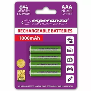 Esperanza EZA102G PRIEKŠARGĒTA HR03 1000MAH ALWAYS READY BLISTER 4GB.