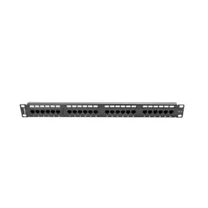 Patch panel 1U LANBERG PPU5-1024-B — 24-port CAT5e, metal, black, 445×32.5×44.5 mm