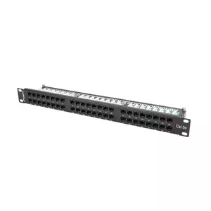 Patch panel LANBERG PPU5-1048-B 1U, 48 ports Cat5e, black, 445×102×44.5 mm