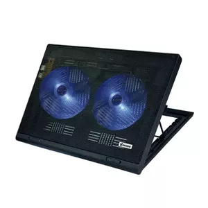 Cooling pad VAKOSS LF-2463 for 43.2 cm (17") laptops — 2 fans, USB-powered, 360×260×20 mm, black