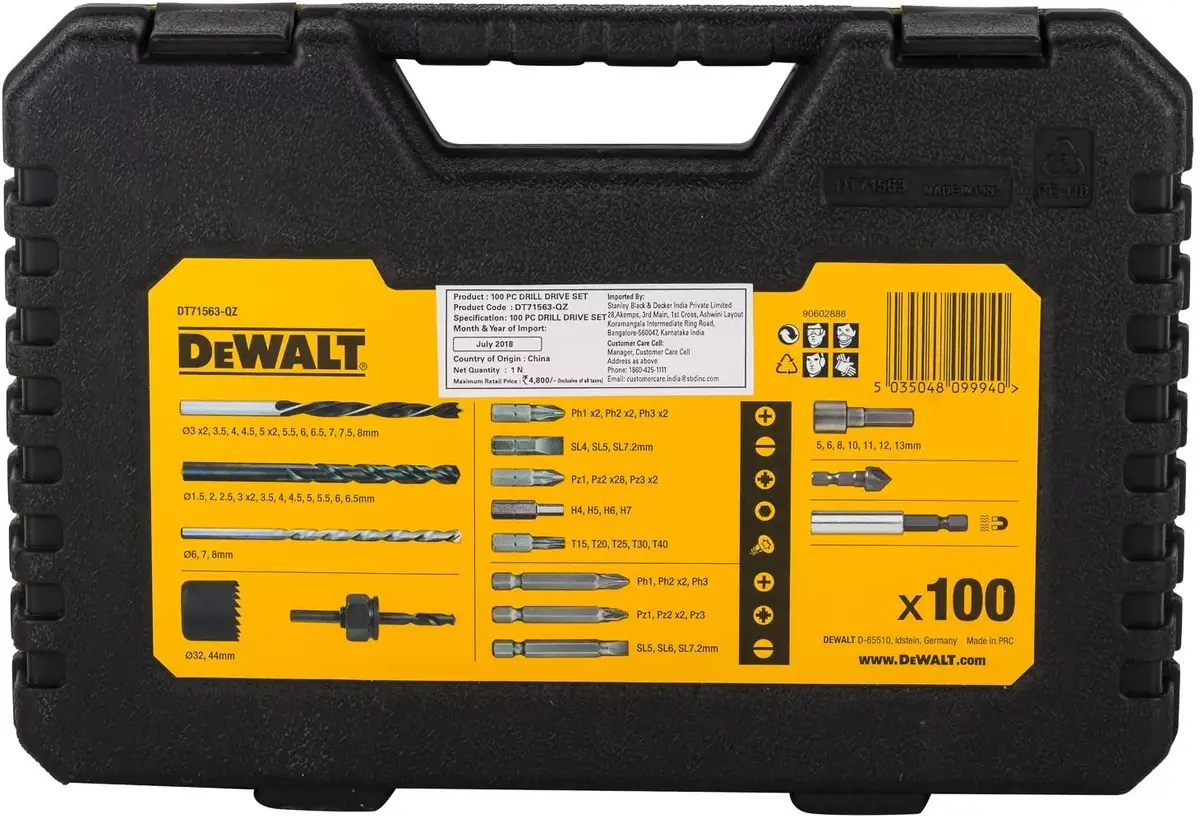 Набор сверл DeWalt DT71563-QZ — 100 шт. Photo 13