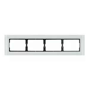 VILMA R04V Frame for 4-Gang Socket, White Glass