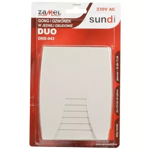 ZAMEL BELL GNS-943 DUO — doorbell unit with dual chime channels