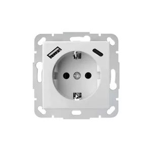 Electrical outlet LIREGUS SOCKET IUK-3-01 E/B 3×4A, compact mains socket, 0.0922 kg