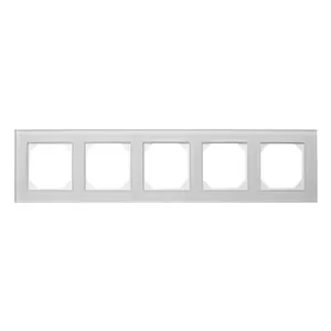Power socket 5-way frame LIREGUS K14-245-05_E/WG matt glass, weight 0.16 kg