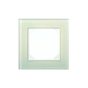 LIREGUS 1-WAY FRAME WHITE GLASS K14-245-01_E/NG — single-gang wall plate frame for one module