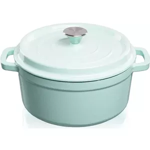 Cast iron casserole pot GRAND_FEU Grand Feu Casserole 4.7 l turquoise