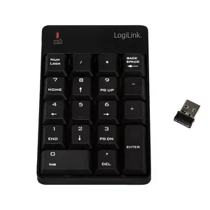 Numeric Keypad LOGILINK ID0120, RF Wireless, 18 keys, Black, for Laptop