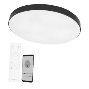 TOPE Boston LED griestu lampa, 96W, 3000-6500K, melna, D60RC