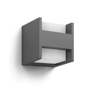 Outdoor wall light Philips myGarden Arbour 4.5W LED, aluminium, black, 220–240V, 2 integrated LEDs, 127×130×130 mm