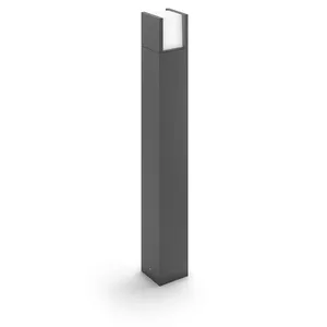 Outdoor pedestal/post light Philips myGarden 164639316 — LED, aluminium, anthracite/white, 220–240V, 1× integrated LED, 100×100×100 mm