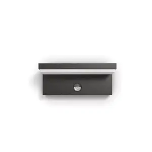 Outdoor wall light Philips myGarden Bustan 9W LED, anthracite, aluminium/synthetics, 220×78×220 mm