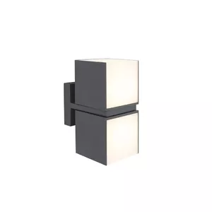 Lutec CUBA Outdoor LED Wall Light, 24.4W, 3000K, Aluminium, Grey