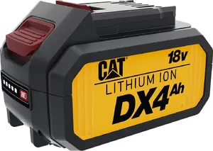 Rechargeable Li-Ion Battery CAT DXB4 18 V 4000 mAh for Power Tools, Black/Yellow
