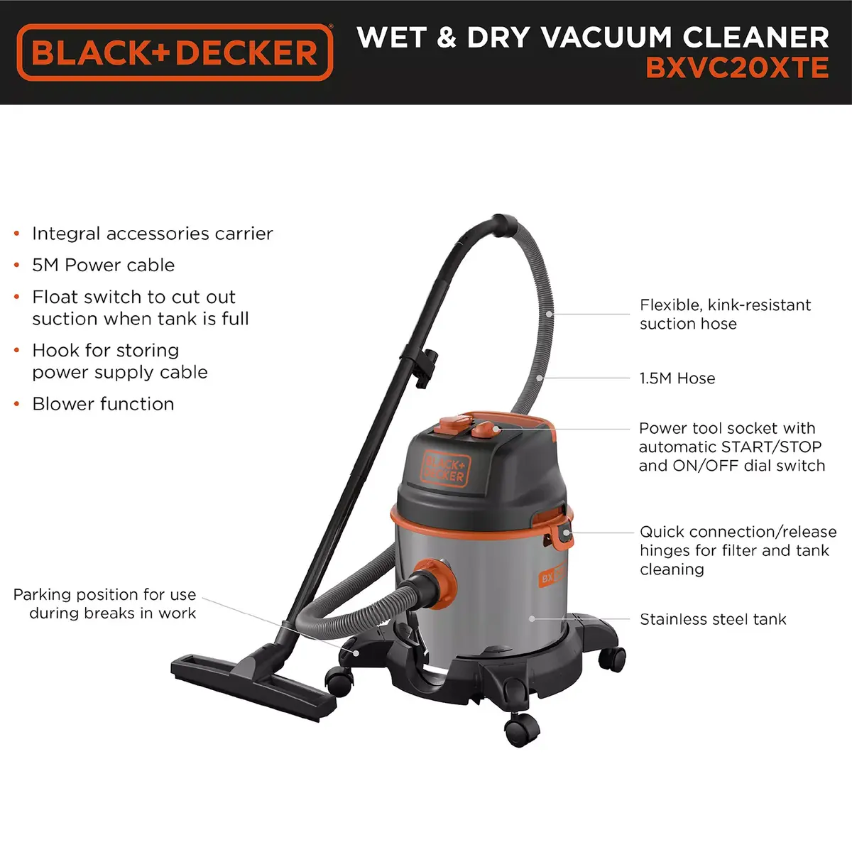 Putekļsūcējs Black & Decker BXVC30XTDE Photo 3
