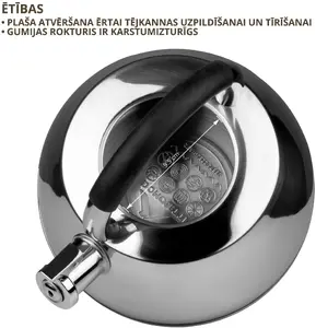 Electric kettle DOMOLETTI KETTLE 3L STAINLESS STEEL CWT003B — 3 L stainless steel capacity
