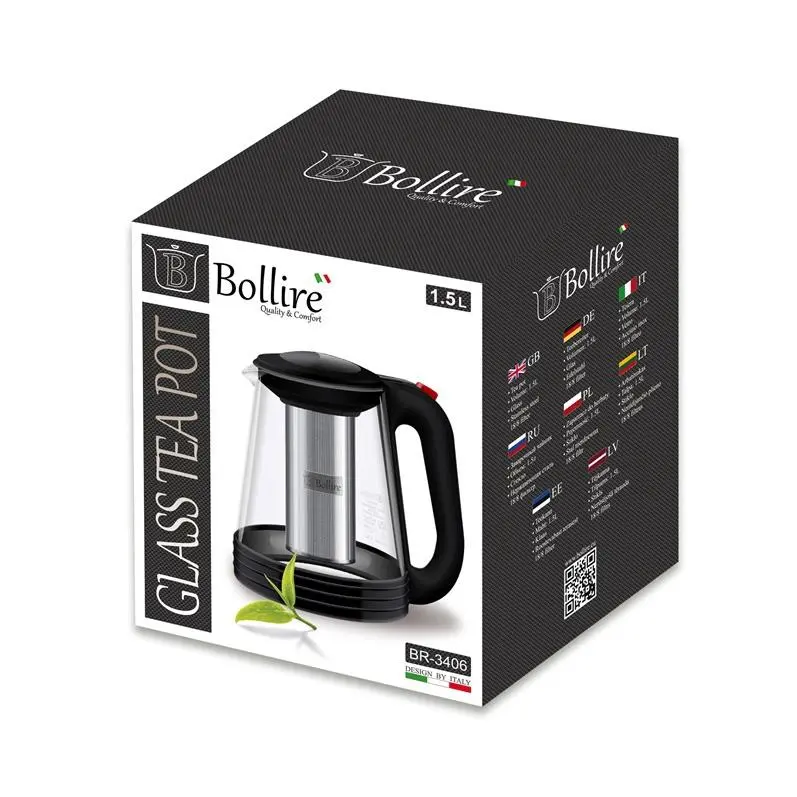 Стеклянный чайник BOLLIRE BR3406 1.5 л Photo 2