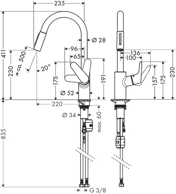 Смеситель для раковины Hansgrohe Focus 31815800 Photo 4