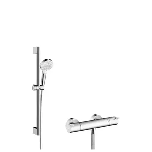 Душевая система Hansgrohe Crometta — верхний и ручной душ, хром/белый