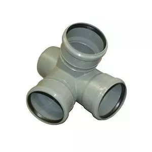 Тройник Wavin S&W под углом 110x110x110/67 из ПП серого цвета