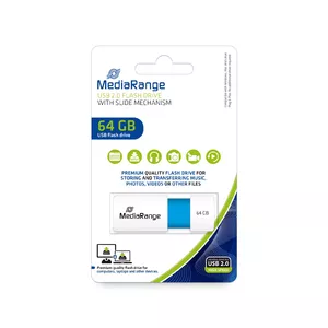 MediaRange USB Stick 64GB MR974 USB флеш накопитель USB тип-A 2.0 Синий, Белый