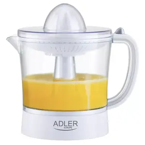 Electric citrus press Adler AD 4009, white, 40–60 W, 2 press cones, adjustable pulp control