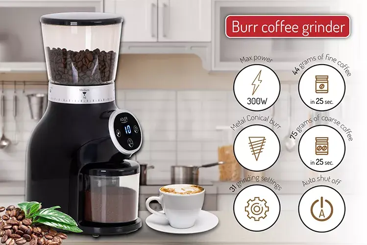 Burr coffee grinder Adler AD 4450 Photo 14